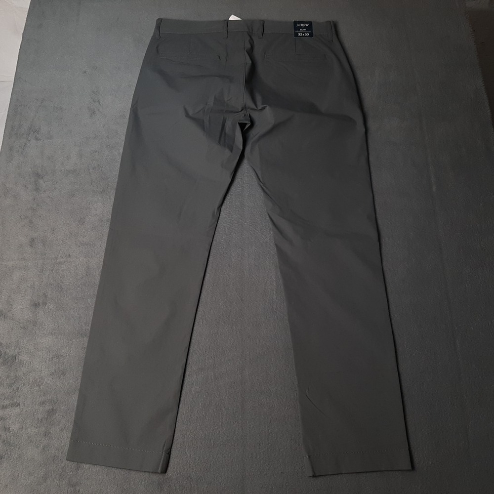 NEW J Crew Tech Pants Mens 32x30 Gray Performance Chino Pant Stretch AA712 - Picture 3 of 10